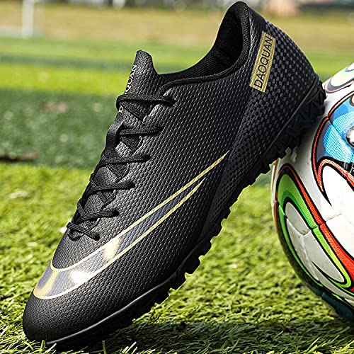 VTASQ Zapatos de fútbol para niños Entrenamiento al Aire Libre Zapatos de fútbol Ligeros Resistentes al Desgaste para Adolescentes Zapatos de fútbol de Verano Primavera para niños Negro 37 EU