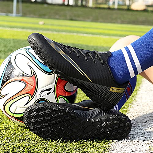 VTASQ Zapatos de fútbol para niños Entrenamiento al Aire Libre Zapatos de fútbol Ligeros Resistentes al Desgaste para Adolescentes Zapatos de fútbol de Verano Primavera para niños Negro 37 EU