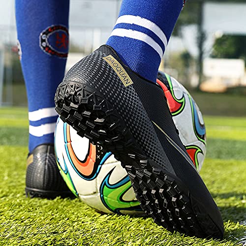 VTASQ Zapatos de fútbol para niños Entrenamiento al Aire Libre Zapatos de fútbol Ligeros Resistentes al Desgaste para Adolescentes Zapatos de fútbol de Verano Primavera para niños Negro 37 EU