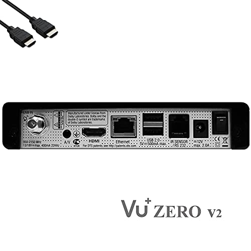 VU+ Zero HW Version 2 - 1 sintonizador DVB-S2 Full-HD E2 Linux receptor, YouTube, receptor satélite con función de grabación, lector de tarjetas, multimedia, HDMI EasyMouse, lápiz WiFi 300Mbit, negro