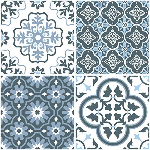 WallPops FP2951 Leyton Peel & Stick - Azulejos de suelo, color azul