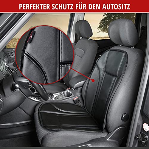 WALSER 11229 Funda de asiento en imitación de cuero Funda de asiento universal Funda de asiento de coche en negro Funda de asiento de coche Ravenna