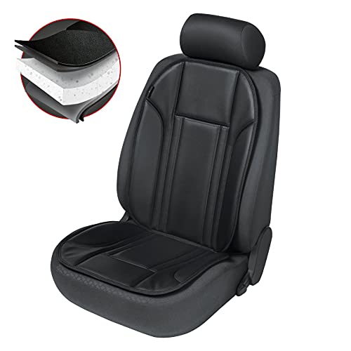 WALSER 11229 Funda de asiento en imitación de cuero Funda de asiento universal Funda de asiento de coche en negro Funda de asiento de coche Ravenna