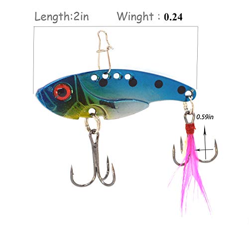 WANBY Cuchara Giratoria Especial de Color Explosivo Probado Pnadar Jigging Vibratorio Señuelos de Pesca de Agua Dulce y Agua Salada con Anzuelo Aparejos de Pesca Para Trucha, Lubina, Salmón (4 Piezas)