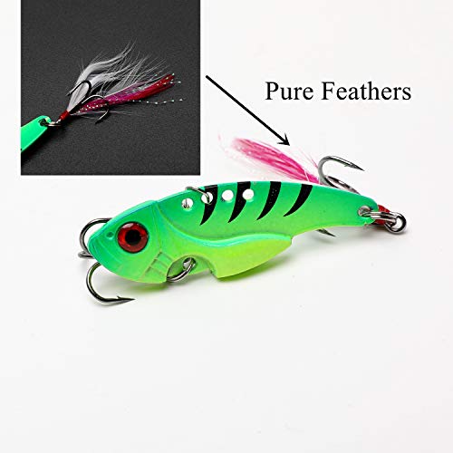 WANBY Cuchara Giratoria Especial de Color Explosivo Probado Pnadar Jigging Vibratorio Señuelos de Pesca de Agua Dulce y Agua Salada con Anzuelo Aparejos de Pesca Para Trucha, Lubina, Salmón (4 Piezas)