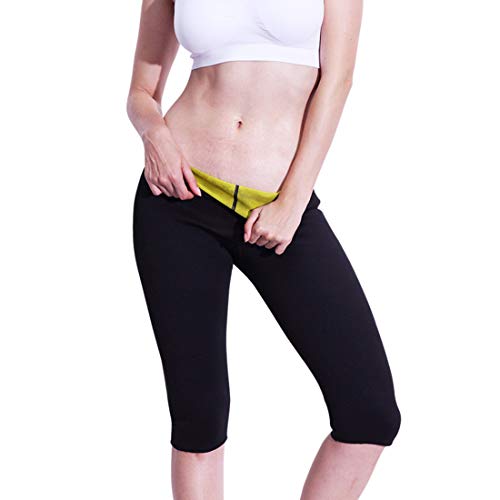 WANGLXST Moda Pantalones De Neopreno Sudor Explosivos Que Moldean El Calor Fitness Fitness Grasa Quema Yoga Sauna Pantalones Recortados Elegante, XXXXL