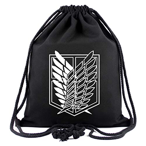 WANHONGYUE Attack on Titan Anime Mochila de Cuerda Bolsas de Gimnasia Deporte Gymsack Sackpack Nuevo 1