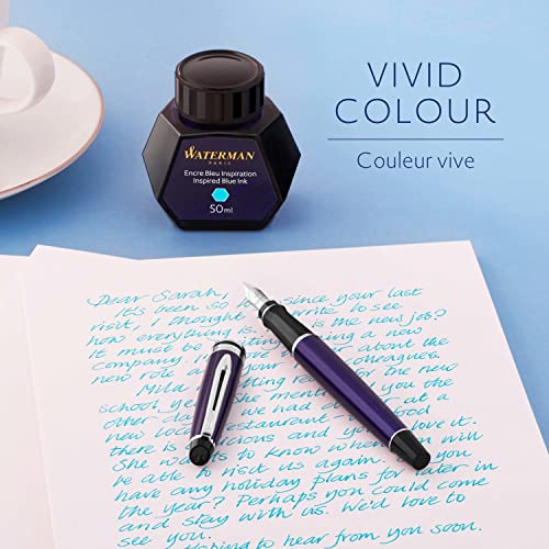 Waterman tinta para pluma estilográfica, azul inspiración, frasco de 50 ml