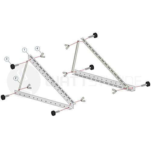 WATTSTUNDE Soporte para módulo solar de hasta 60 cm, de aluminio para pared y techo (HST5)