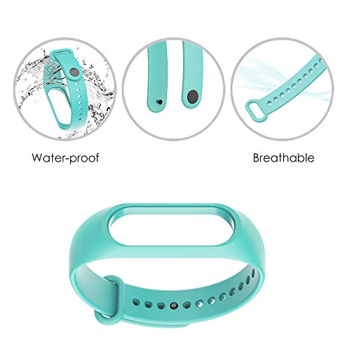 WD&CD 2 Pack Correa de Silicona Compatible con Xiaomi Mi Band 3/4 Correa de Reloj, Muñequera Ajustable Colorida de Reemplazo Suave Banda de Reloj Deportivo para Xiaomi Mi Band 3/4 (Negro + Verde)