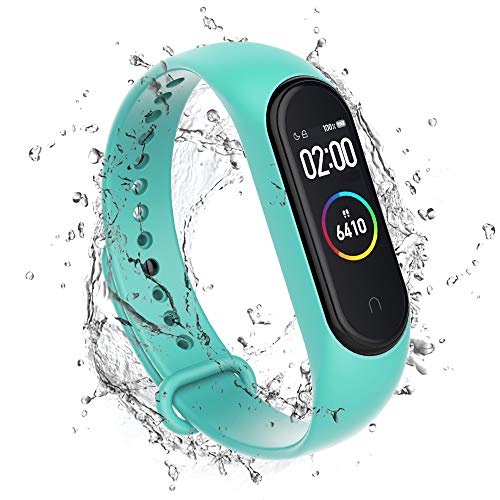 WD&CD 2 Pack Correa de Silicona Compatible con Xiaomi Mi Band 3/4 Correa de Reloj, Muñequera Ajustable Colorida de Reemplazo Suave Banda de Reloj Deportivo para Xiaomi Mi Band 3/4 (Negro + Verde)