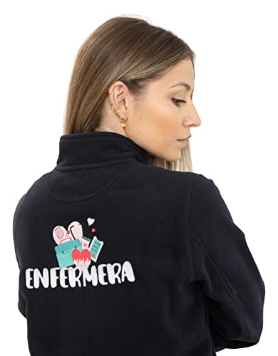 WEARK Forro Polar Enfermera Sudadera Bordado Bolsillos Colores Suave Tacto Mujer (M)