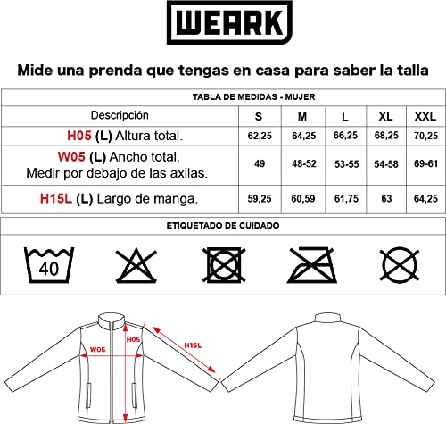 WEARK Forro Polar Enfermera Sudadera Bordado Bolsillos Colores Suave Tacto Mujer (M)