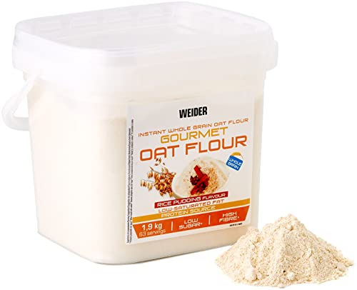 Weider Oat Gourmet. Harina de Avena Integral. Fuente de proteína con bajo contenido en azúcares. Sabor Arroz con Leche (1,9 kg)