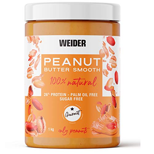 Weider Peanut Butter Duo Pack - 2 x 1000 gr. 100% cacahuete triturado, 100% natural, 100% vegano, Blanco