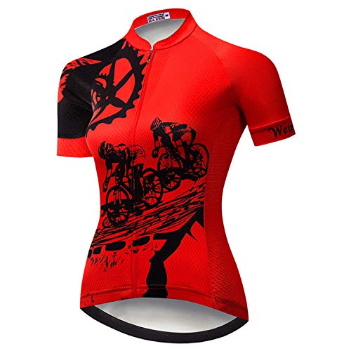 weimostar Ciclismo Jersey Mujeres Manga Corta Camisetas Equipo Bicicletas Chaqueta Montaña Ciclismo Ropa Tops Apretado