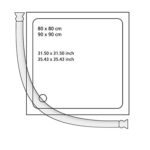 Wenko Barra Semi Circular, Aluminio, Blanco, 3x3x3 cm