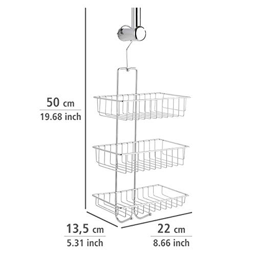 WENKO Estante Exclusiv Nivala - 3 repisas, Acero, 22 x 50 x 13.5 cm, Cromo