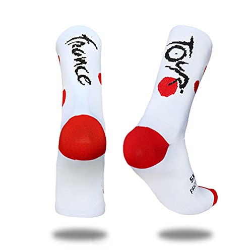 WERWER Calcetines Carta de Deportes Socks TROMPLETLE COMPRESSIÓN Pro ABOERIA Pro Competencia BICIS BICIS BICIS Hombres Socks Deportes (Color : D1 White, Size : For Adults)