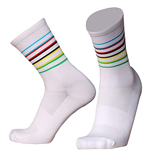 WERWER Calcetines Carta de Deportes Socks TROMPLETLE COMPRESSIÓN Pro ABOERIA Pro Competencia BICIS BICIS BICIS Hombres Socks Deportes (Color : D1 White, Size : For Adults)