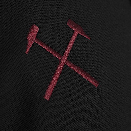 West Ham United FC - Polo Oficial para Hombre - con el Escudo del Club - Negro - L