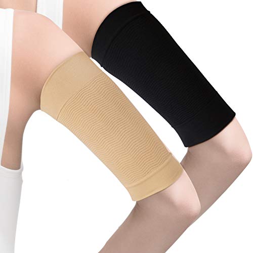 WILLBOND 4 Pares Mangas de Brazo de Adelgazar Manguitos de Compresión de Brazo Elástico Formadores de Brazo de Fitness Deportivo para Mujeres Niñas Pérdida de Peso (Color Negro y Desnudo)