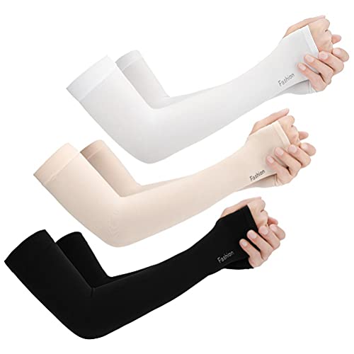 WINBST Manguitos para brazos, mangas para brazos, 3 pares de protección contra el sol UV, mangas de enfriamiento para el brazo elástico, mangas de brazo unisex para todos los deportes al aire libre