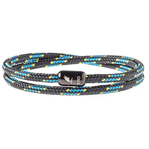 WIND PASSION - Pulsera Magnetica para Hombre y Mujer | Pulseras Marineras Hechas a Mano con Cuerda Nautica Trenzada | Brazalete Surfero Paracord con Cierre Magnético