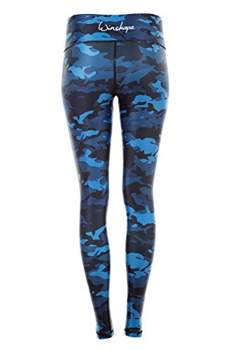 Winshape Damen Functional Power Shape Tights Leggings AEL102, Print, Slim Style, Fitness Freizeit Sport Yoga Workout, Mujer, Camo-Blue, Medium