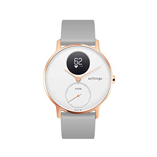 Withings Steel HR - Reloj inteligente híbrido con seguimiento de la actividad por GPS, control de la frecuencia cardíaca, seguimiento del sueño, sumergible y con una autonomía de 25 días