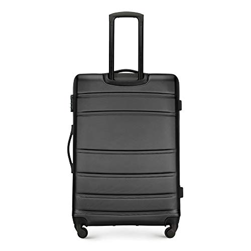 WITTCHEN Robusto Trolley Maleta Grande 4 Ruedas giratorias candado con combinación Asas de Goma rígida Negro