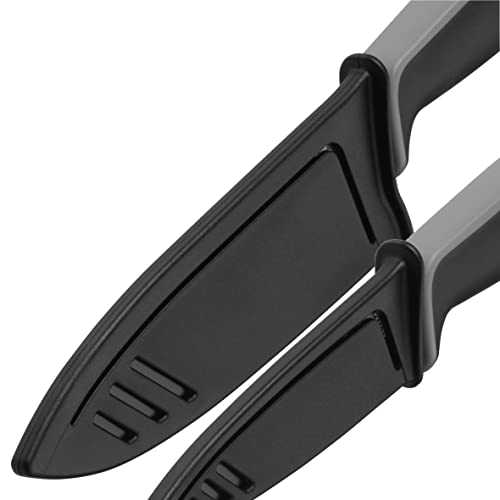 WMF Touch Juego de 2 Cuchillos con Funda Protector Color negro, Cuchillo de Cocina 24 cm y Cuchillo Multiusos de 20.5 cm