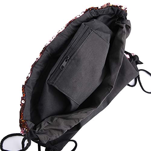 Wodasi Niña Mochilas de Lentejuelas, Lentejuela Mochila con Cordón con el Monedero y Pulseras y Diadema, Mochila Lentejuelas Niña Reversibles con Cordón Mochilas, Regalos para Niñas, 5 PCS