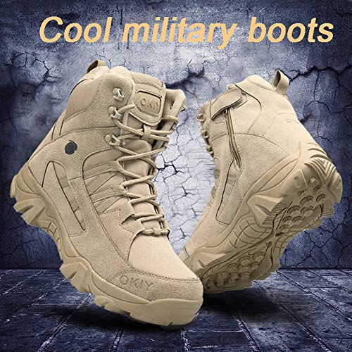 WOJIAO Ejército Comando Masculino Combate Desierto Invierno Al Aire Libre Senderismo Botas Aterrizaje Zapatos Militares tácticos