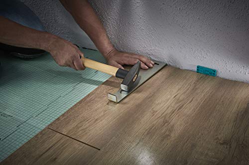 wolfcraft Pack para suelos adecuados pulgadasInstalación de suelos laminados y de diseñopulgadas, 6975000, Kit completo compuesto por dispositivo de tracción, taco de madera y 30 cuñas universales