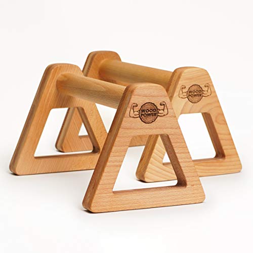 WoodPower PowerBars: mini barras paralelas de madera, agarres flexiones, calistenia agarre madera, barras flexiones (XL)