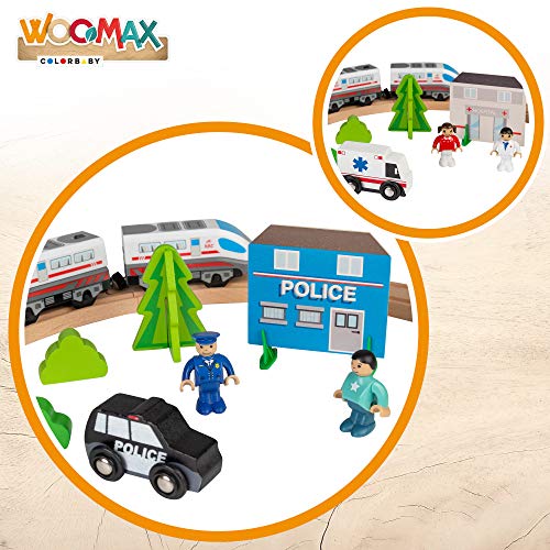 WOOMAX - Circuito tren de madera 50 piezas WOOMAX (46444)