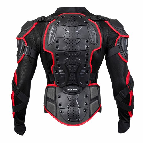 WOSAWE BMX Body Mountain Bike Body Protection Chaqueta de manga larga blindada para motocicleta, rojo XXL