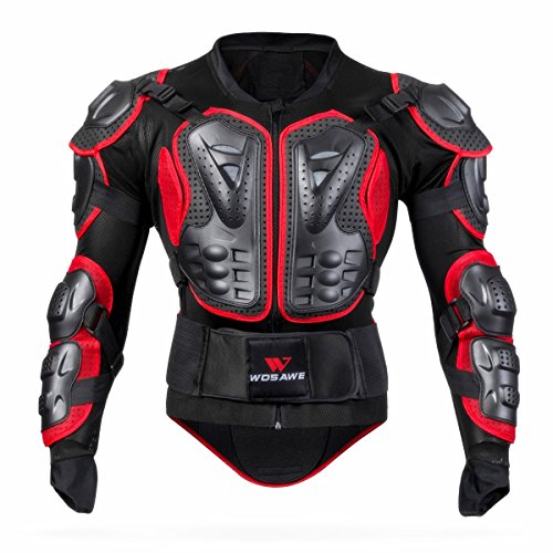 WOSAWE BMX Body Mountain Bike Body Protection Chaqueta de manga larga blindada para motocicleta, rojo XXL