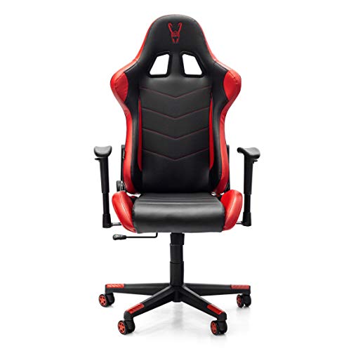 Woxter Stinger Station Red - Silla Gaming (Eje Acero, Levantamiento por Gas Pistón Clase 4, Ergonómica, Reposabrazos 2D, Alt/Incl Ajustable, Refuerzo de Foam MD, Racing, Cojín Lumbar/Cervical)