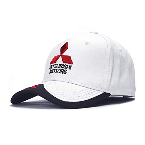 WULIAN Bordado 3D Mitsubishi Hat Cap Car Moto Racing Gorra de béisbol Dad Hat Snapback Trucket Caps Gorra Hombre, Negro, Ajustable