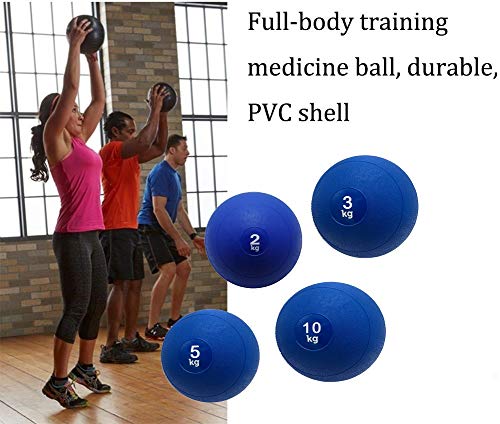 WXYZ Pelota Medicinal Balón Medicinal De PVC De Fitness Azul, Bola De Grand Slam Llena De Arena No Es Elástica, Adecuada para Todo Tipo De Lanzamientos, Entrenamiento Muscular 3 Kg, 5 Kg, 10 Kg