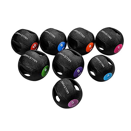 WXYZ Pelota Medicinal Balones Medicinales De Caucho Sólido, Utilizado para El Entrenamiento De Fuerza Muscular, Fácil De Agarrar con Asas Dobles, 3 Kg, 4 Kg, 5 Kg, 6 Kg, 7 Kg, 8 Kg, 9 Kg, 10 Kg