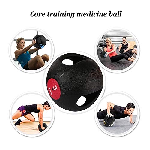 WXYZ Pelota Medicinal Balones Medicinales De Goma De Doble Mango, Fuerza Explosiva De Ejercicio, Fuerza del Brazo De Resistencia 3 Kg, 4 Kg, 5 Kg, 6 Kg, 7 Kg, 8 Kg, 9 Kg, 10 Kg (Size : 3kg)