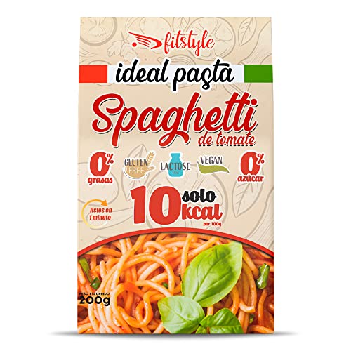 (x3) FITstyle KETO Pasta Konjac de sabores 200g | Konjac Espinacas, Albahaca y Tomate | Sin calorías | Saciante | Escurrir, aliñar y listo