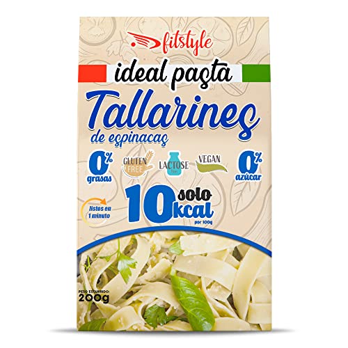 (x3) FITstyle KETO Pasta Konjac de sabores 200g | Konjac Espinacas, Albahaca y Tomate | Sin calorías | Saciante | Escurrir, aliñar y listo