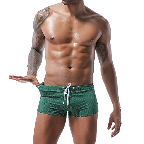 XDSP Bañador para Hombre Secado rápido Playa Surf Corriendo Pantalones Cortos de natación Boxeadores Calzoncillos (Green, L)