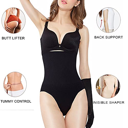 XDSP Cintura Alta Braguitas Moldeadora Fajas Reductoras, Body Shaper para Mujer Shapewear Faja Reductora Adelgazantes para Mujer (Black, S)