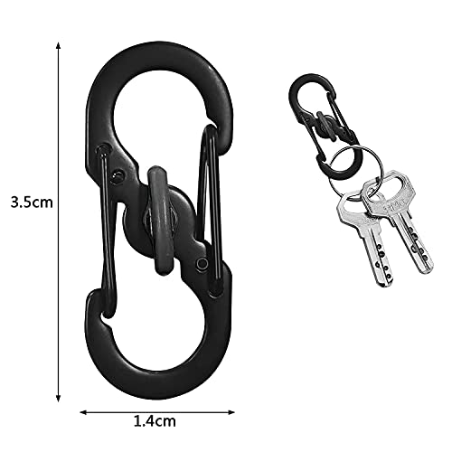 Xhuidz 10 Piezas Mosquetones en Forma de S,Mosquetones PequeñOs,Mini mosquetones Dobles de Escalada,Mosquetón S,con Cierre,Especialmente diseñado para Camping, Viajes y montañismo.