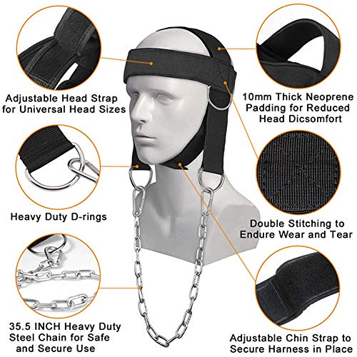 XHXseller Sports - Cinturón para el cuello de la cabeza de la fuerza, ejercicio de musculación y fitness, para mejorar la fuerza muscular